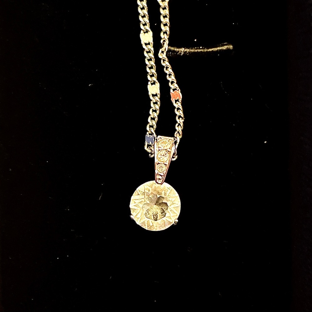 Swarovski White Gold Solitaire Necklace